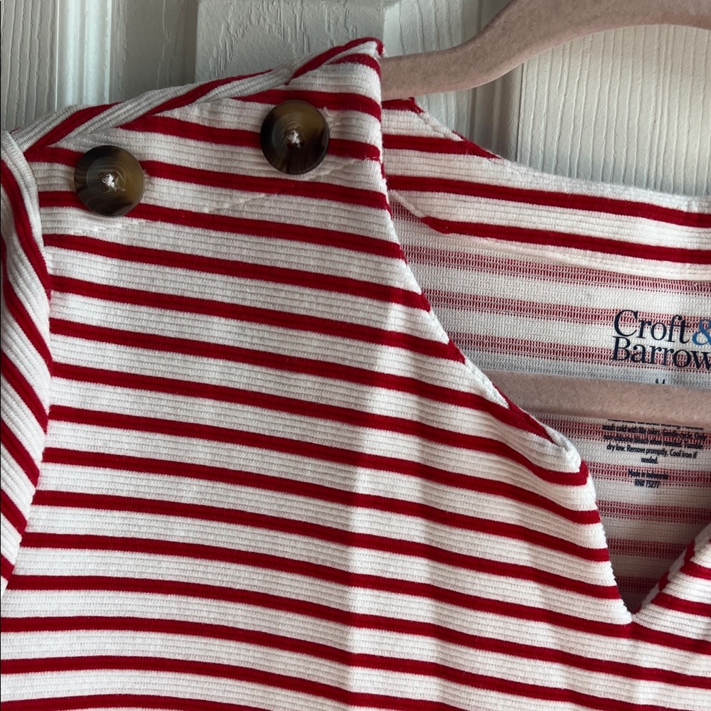 Croft & Barrow Red and White Striped Top - Picture 3 of 9